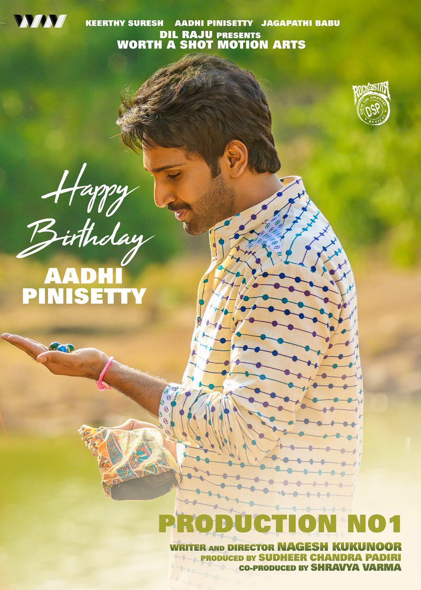 ImShivaKonakala's tweet photo. Once again wishing a very happy birthday to our Very own #KumarBabu @AadhiOfficial Anna 
And here's the first look of His upcoming movie #GoliRaju . Special Mention that it's #RockStar @ThisIsDSP musical. Eagerly waiting for Block buster album
#HBDAadhiPinisetty 
#HBDAadhi https://t.co/nIMl4IVfAP