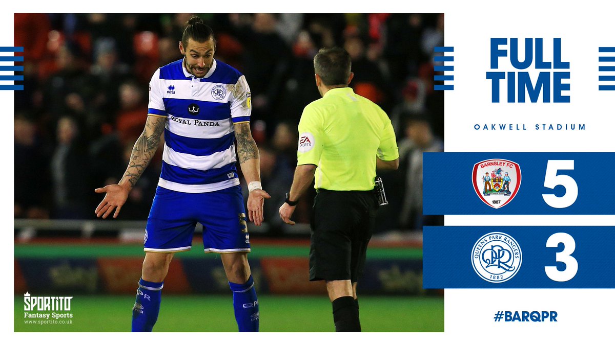 QPR_MI's tweet photo. PARTIDO FINALIZADO | Derrota de QPR en su visita a Barnsley.

Locura de partido y de goles que no favoreció a los muchachos. #QPR https://t.co/qT4s07g5Mg