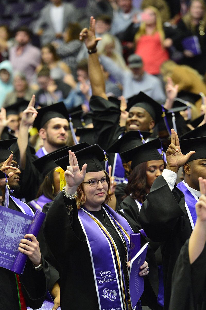 SFASU's tweet photo. Congratulations to all who graduated today! Weβre very proud of every Lumberjack for their huge accomplishment. Welcome to the SFA alumni family! #SFA19 #AxeEm
Visit https://t.co/sYmy9bnksW to become a member of the @SFA_Alumni Association. https://t.co/QoLVp6gnZr