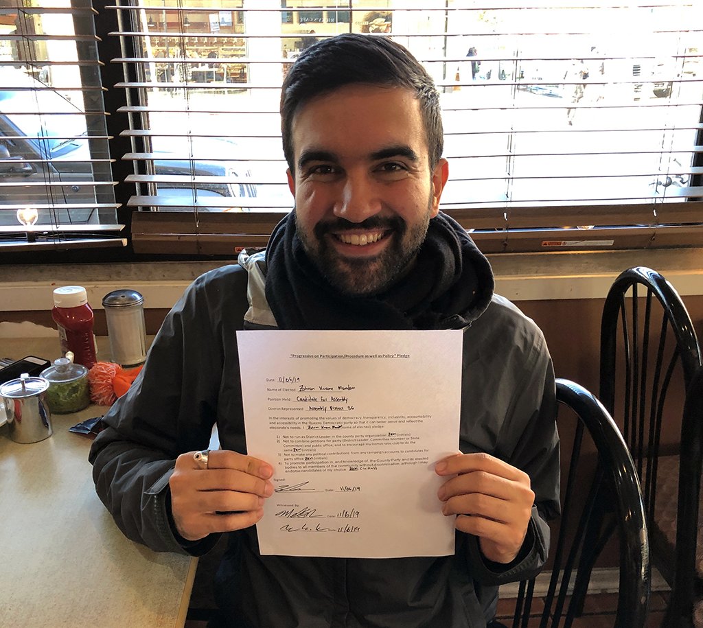 QCC4ALL's tweet photo. Thank you @ZohranKMamdan for signing the #QCC4ALL #AccountabilityPledge to support a transparent, inclusive, accountable, and accessible Queens County Democratic Commitee (signed 11/06/2019) https://t.co/gePdVJBnVx