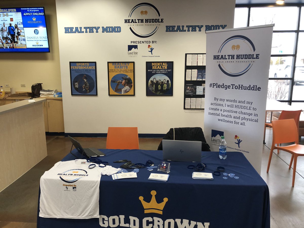 GoldCrownCO's tweet photo. Playing in the Holiday Tournament? Come say hi, learn about the Health Huddle and take the #PledgeToHuddle. https://t.co/ibd1H7cB7E