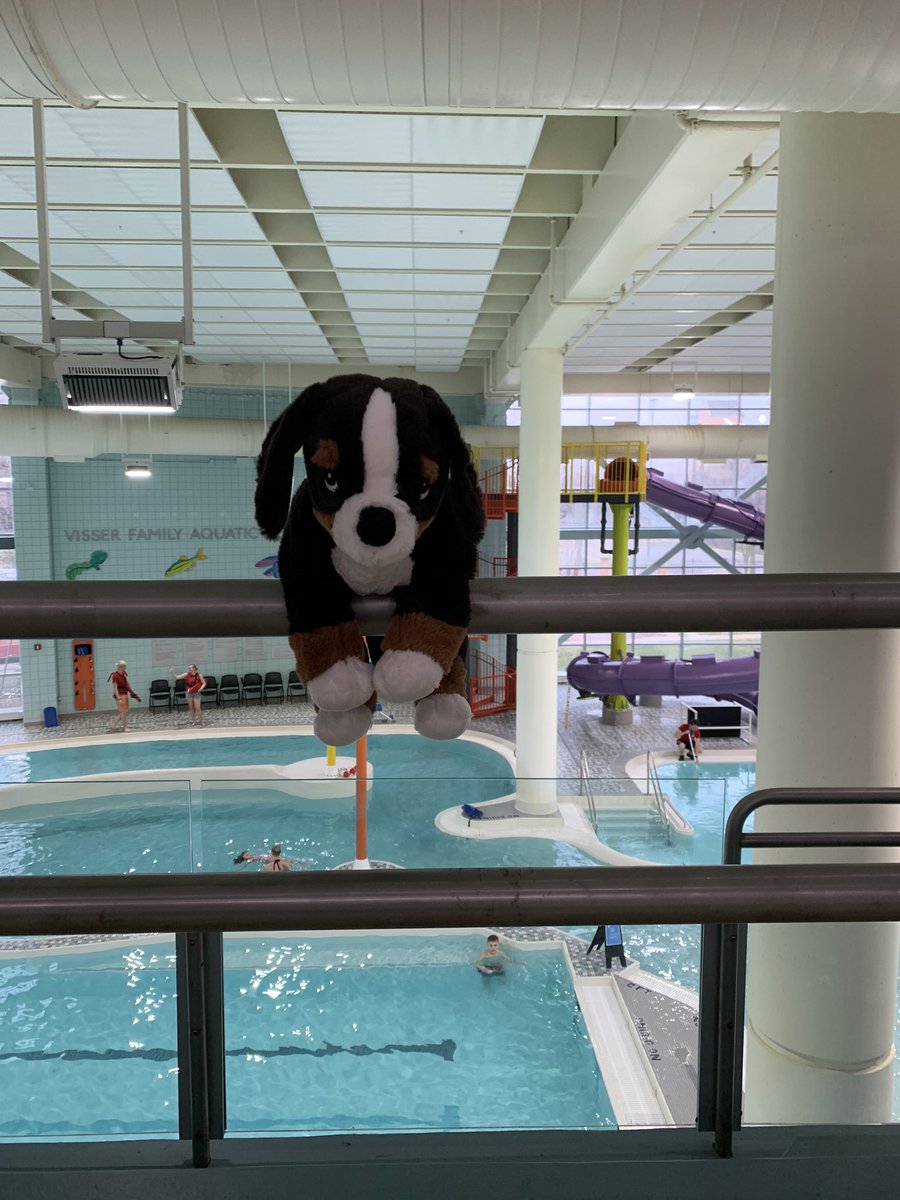 AutismLight's tweet image. Augie from @JacksPlace4Aut has arrived at the David D. Hunting YMCA, in the @GRYMCA. Their water slide is Jonathan’s favorite of all time.