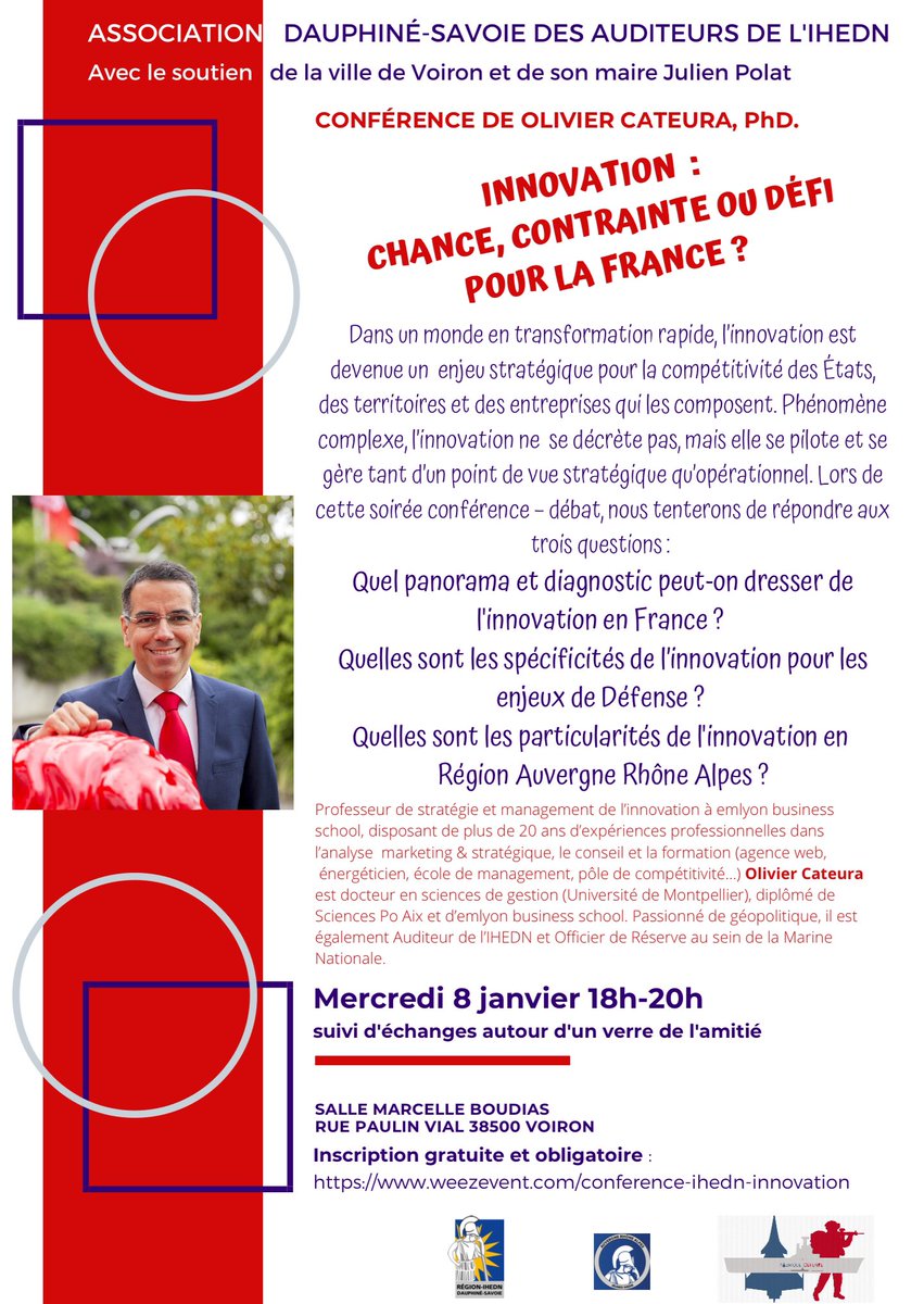 Intéressé.e.s par les activités de l’association Dauphine-Savoie des auditeurs de l’IHEDN ? Saisissez cette opportunité de nous rencontrer.