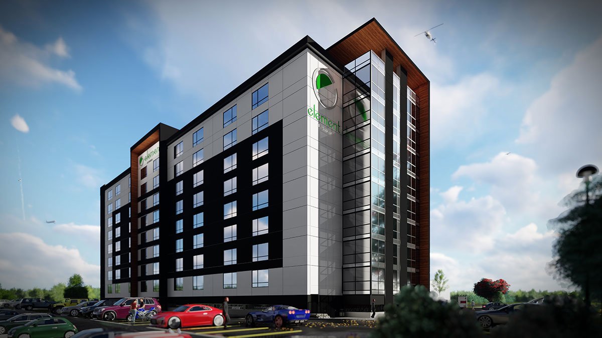 Coming soon! The new Element hotel will be an adjacent to the current @FourPointsTO, located across from @TorontoPearson and less than 30 minutes from downtown on the @UPExpress. 

#eastonsgroup #torontohotels #ontariohotels #pearsonairporthotels #element