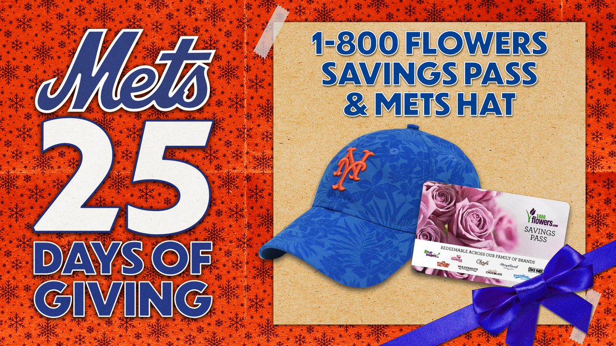 💐 RT TO WIN 💐 Retweet for your chance to win a @1800flowers $250 savings pass plus a #Mets hat. #Mets25DaysOfGiving