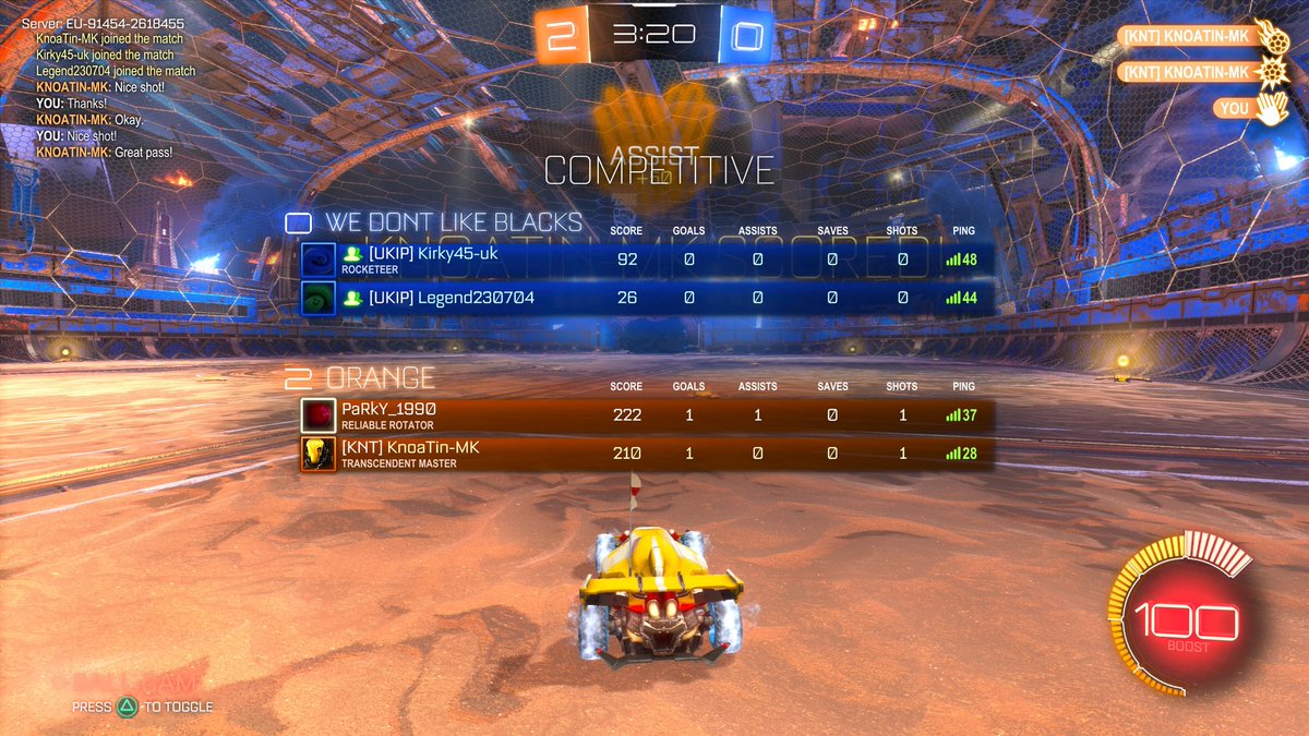 parky_1990's tweet photo. @RocketLeague you really allowing team names like this in your game?? https://t.co/QUOpBm1mGK