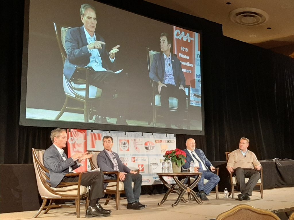 Thanks to a great panel of industry pros who helped make the 17th annual Executive Symposium for the CA Alarm Assoc a success... Larry Folsom, I-View Now, Eric Fullerton, OpenEye and Mike Harris, Ring Solutions.