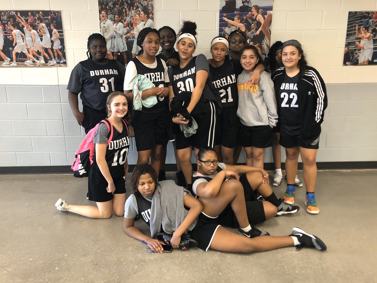 hallmathclass's tweet photo. Durham 8th Grade Girls B team playing for the championship at 3:30 at FMHS in the Arena gym.#durhamathletics https://t.co/95ZH5ZDcZk