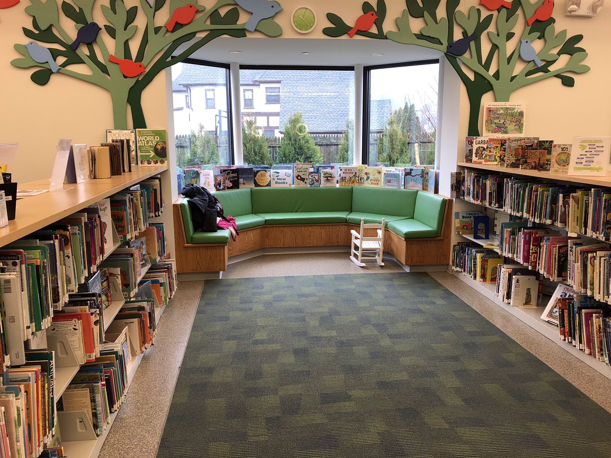 ellefriedman1's tweet photo. Bright and colorful renovation at Harrison Public Library with great built-in seating and support from Harrison Public Library Foundation to build a beautiful Reading Garden! @HarrisonLibrary #visitalibrary #publiclibrary #library #libraries #librarian https://t.co/wjAbfsZZdS