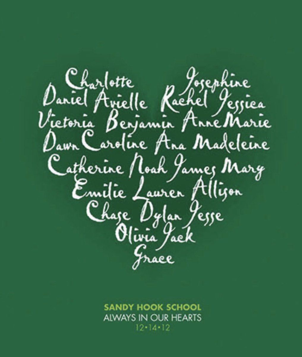 7 years ago...one of the scariest and saddest days in my hometown community. RIP Angels. #sandyhookstrong 💚💚💚💚💚
