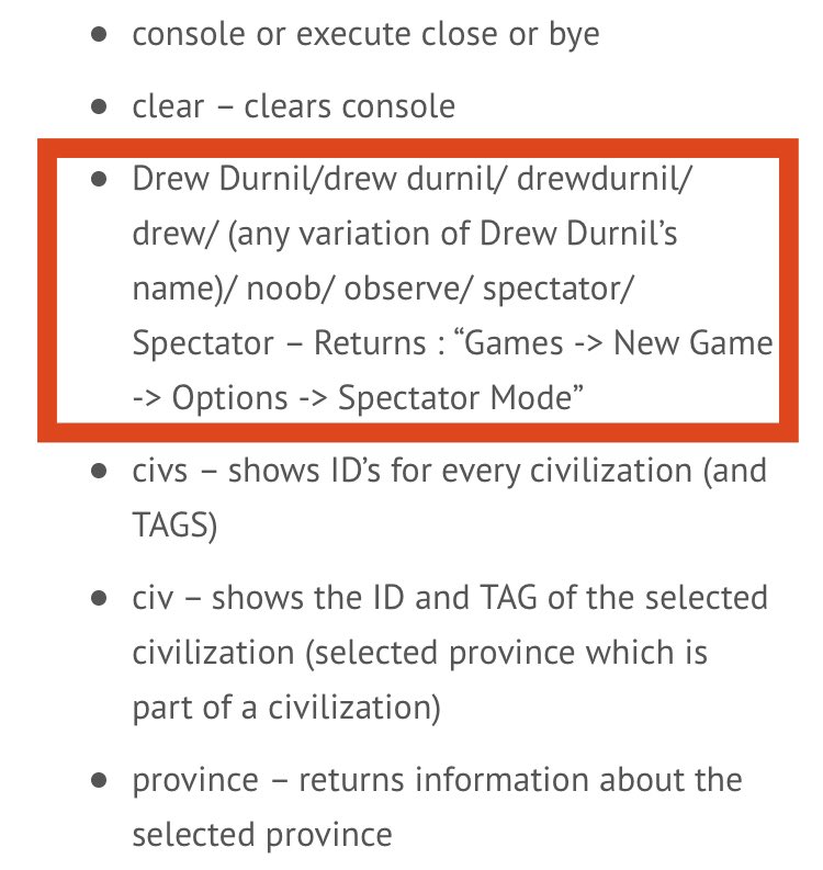 drew_durnil's tweet photo. Let’s take a moment to appreciate that the console command for Spectator Mode in #AgeOfCiv2 is “Drew Durnil” https://t.co/miNBakXGAf