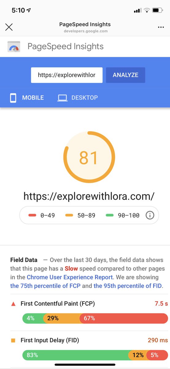 explorewithlora's tweet image. The #SiteSpeedAccelerator from @ezoic boosted my mobile Pagespeed score from a 25 to 81 😮😮😮