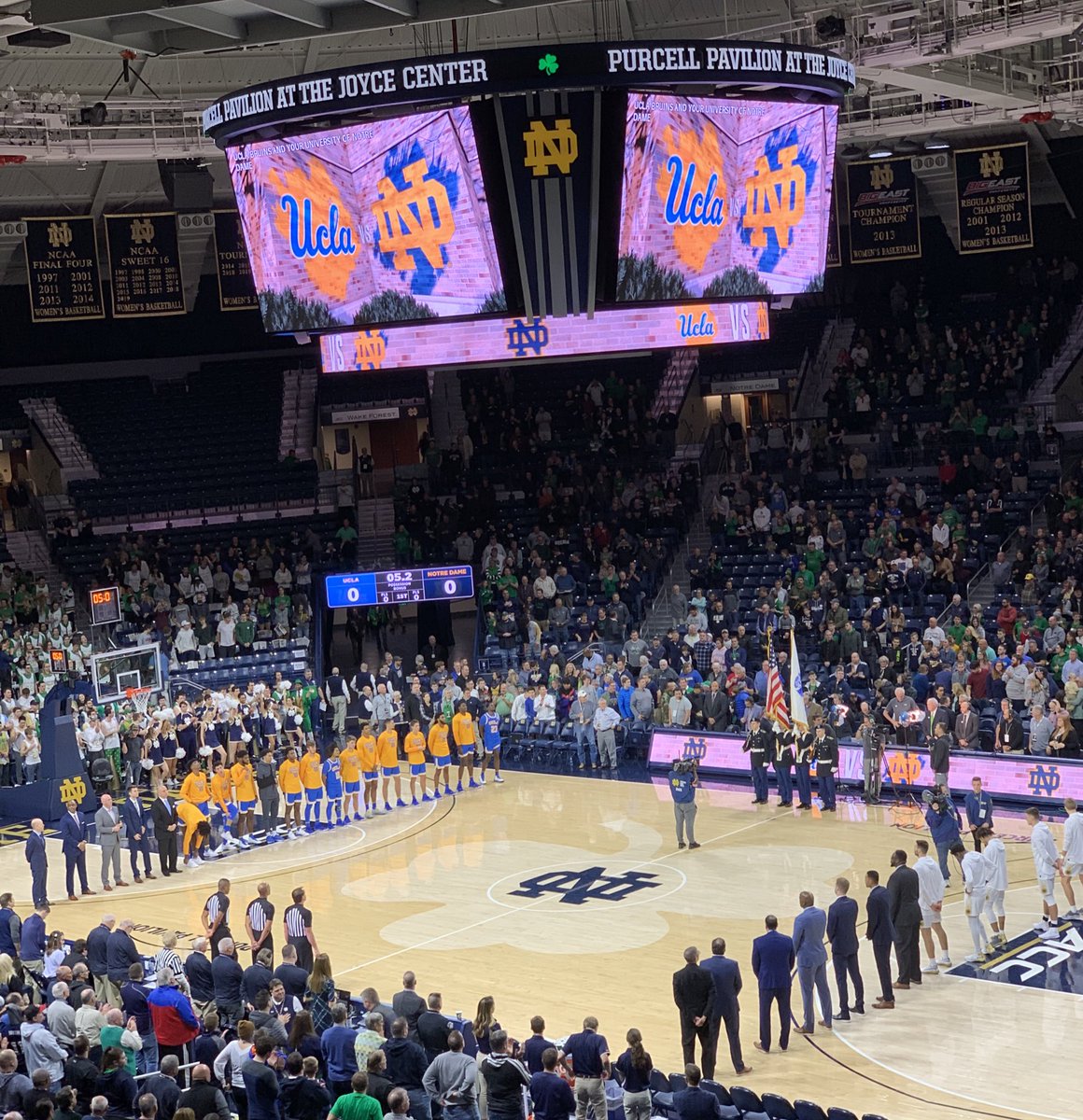 NotreDameGLD's tweet photo. Cheering on @NDmbb today with @NDSwimDive and our Fighting Irish Fight for Life Teammate Tristan! ☘️
#GoIrish #IrishInTheCommunity https://t.co/dKjfIYTlhI
