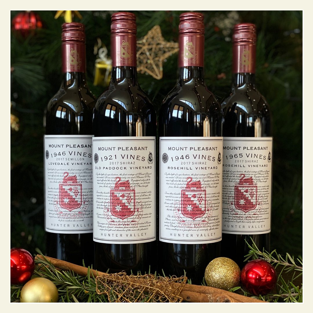 MtPleasantWines's tweet photo. ✨🎄 DAY 10 🎄✨

2017 1946 Vines Lovedale Semillon $70 (RRP $75) &amp; 2017 1921 Vines Old Paddock Shiraz, 2017 1946 Vines Rosehill Shiraz and 2017 1965 Vines Rosehill Shiraz all $125 (RRP $135)

Gold medals and 90+ scores galore!

SHOP NOW: https://t.co/mec7l99nGe https://t.co/V9rgovBl9z