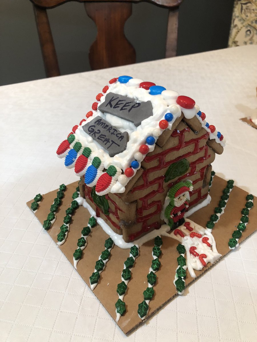 cale_parson's tweet photo. Here is our Ginger bread house for the contest this year. @realDonaldTrump https://t.co/HNJuACCBwV