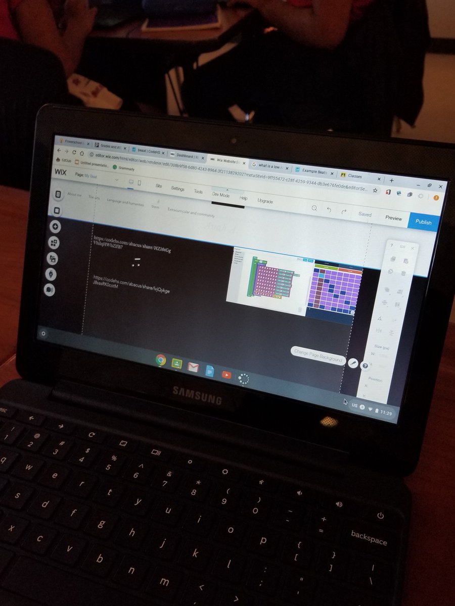 HedreichNicholsTechClass (@msnicholstech) on Twitter photo Updating @wix portfolios with <a href="/CodehsSandbox/">CodeHS Sandbox</a> beats. And I
didn't even have to tell her to! #codingwithbeats #STEM #girlswhocode Updating @wix portfolios with <a href="/CodehsSandbox/">CodeHS Sandbox</a> beats. And I
didn't even have to tell her to! #codingwithbeats #STEM #girlswhocode