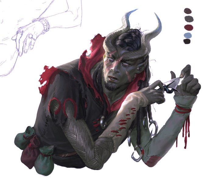 My D&D character, 'Tyr' (fake name), a tiefling