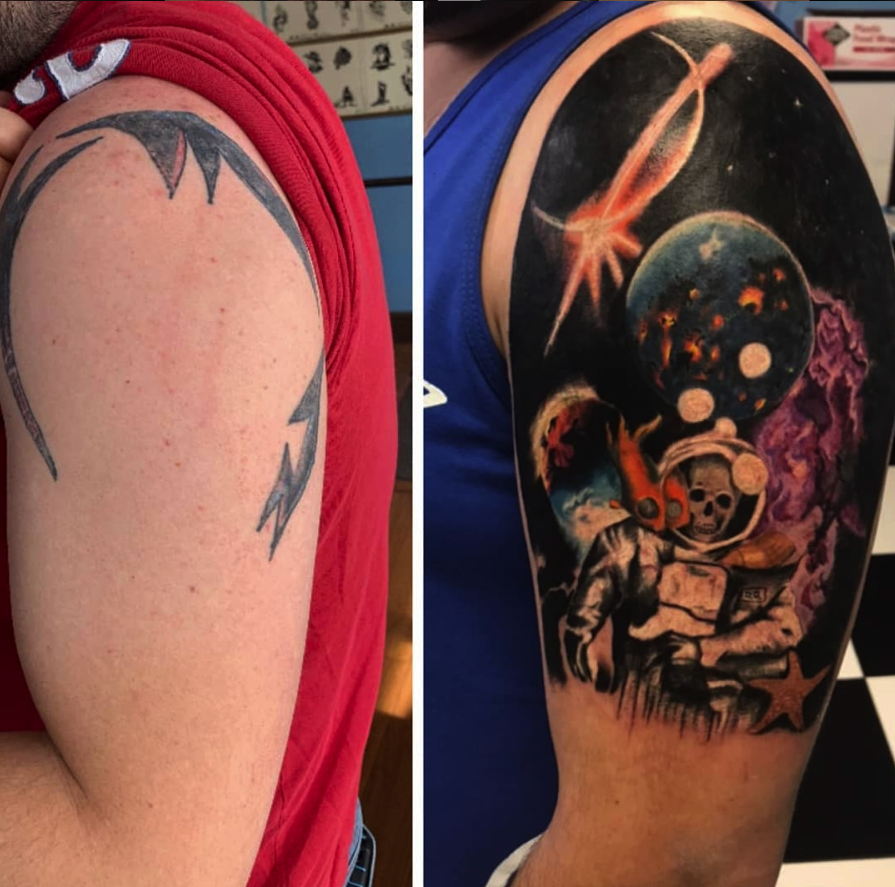 wolfpacktattoo's tweet photo. Check out this bad ass #CoverUpTattoo by Ace Fury from the other day! https://t.co/t4BVv67Q7L 
666 S. Las Vegas Blvd | Wolfpack Tattoo on the 
Las Vegas Strip 🐺🐺 #LasVegasTattoos #Tattoo #Tattoos 702-383-6600 https://t.co/AkVoOkQhre