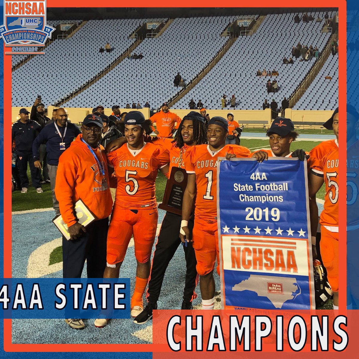 NCHSAA's tweet image. 2019 NCHSAA 4AA Football State Champions @VanceCougarsFB  #NCHSAAFB