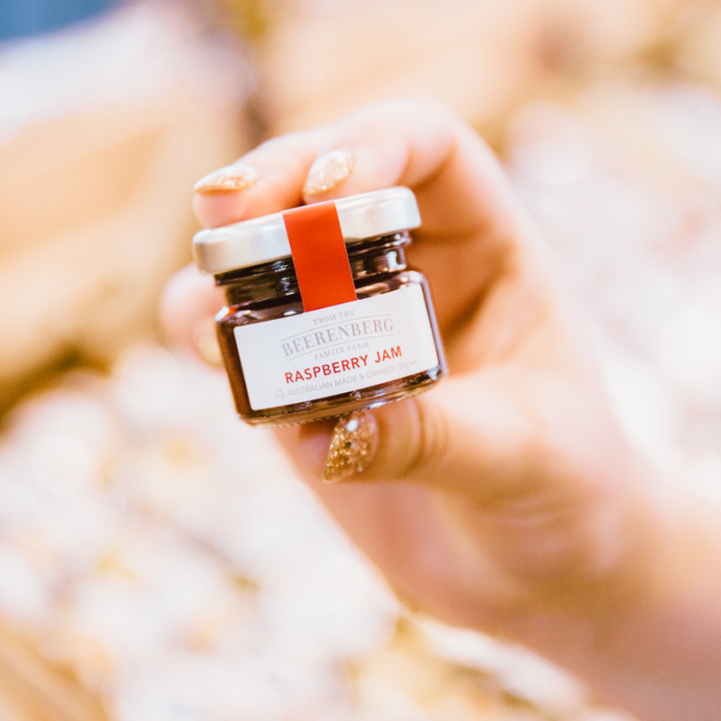 Deliciousness in a cute little jar! Pick up our favourites in 30g glass jars from our farm shop in Hahndorf. 😍