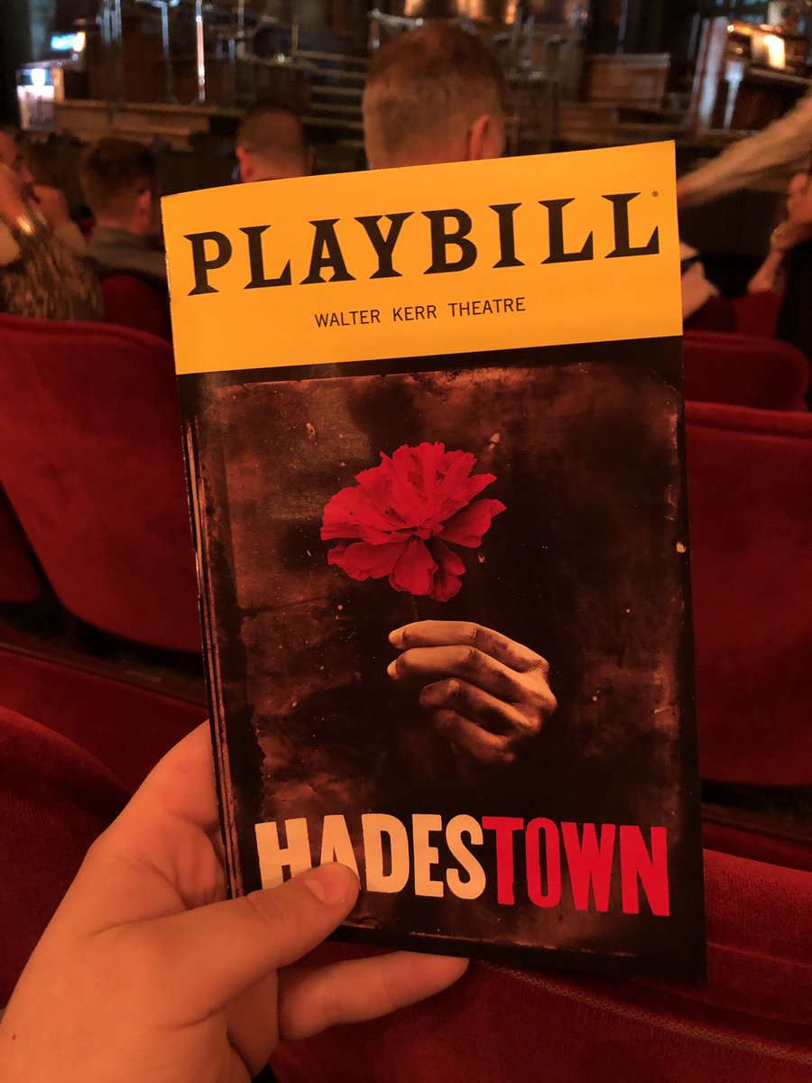 gnbarnert's tweet photo. So the first broadway show I ever saw was @hadestown tonight. This only makes me want to pursue Stage Management even more. The show was beyond beautiful 🌹💙 https://t.co/UY0Jx7l3Rw