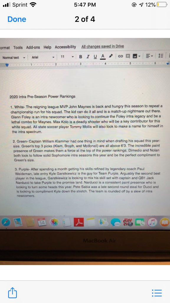 IntraHmhs's tweet photo. Power rankings from @mzappetti1 https://t.co/5qs3wchaVl