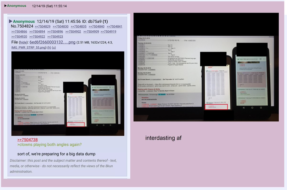15) Today, someone posted images on /qresearch/ and a message claiming that a big data dump was coming. The appearance of the images made it seem to some as if Q was involved.