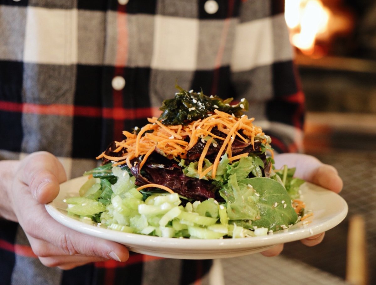 Flatbreadbright's tweet photo. Our Organic Salad comes dressed with one dressing and one dressing only, the Raspberry Tamari Vinaigrette. It’s so good there’s no need for any other! https://t.co/wmlwO4vgkO