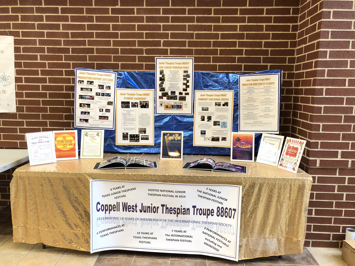 Spent a great at the Texas Junior Thespian Festival North.  West performed well. We entered six performance events and 3 advanced to Nationals. Both of our technical events advanced. Icing on the cake- we won All Star Troupe.  #Westfam