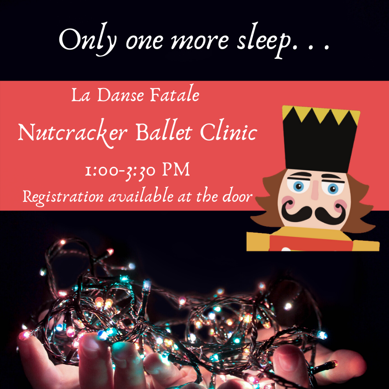 LaDanseFatale's tweet photo. Only one more sleep until our Nutcracker Ballet Clinic! If you haven't registered yet, don't worry. You can still register at the door. We can't wait to dance with you tomorrow!
#ballet #NutcrackerBallet #mndance https://t.co/RMr7tPCrM1