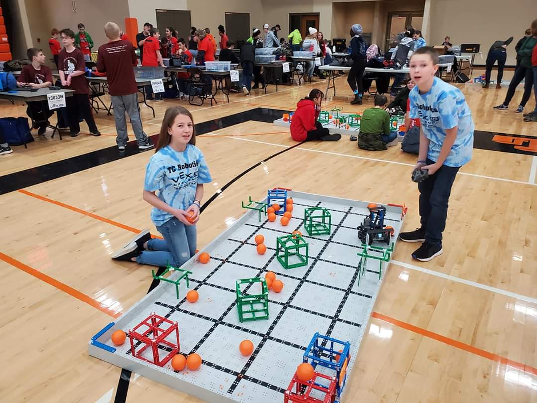 As we bring our second robotics season to a close we were able to complete another goal, to sponsor a middle school VEX team.  Less then two months ago we registered our team and today they went to their first competition, made the playoffs and finished 8th out of over 50 teams.