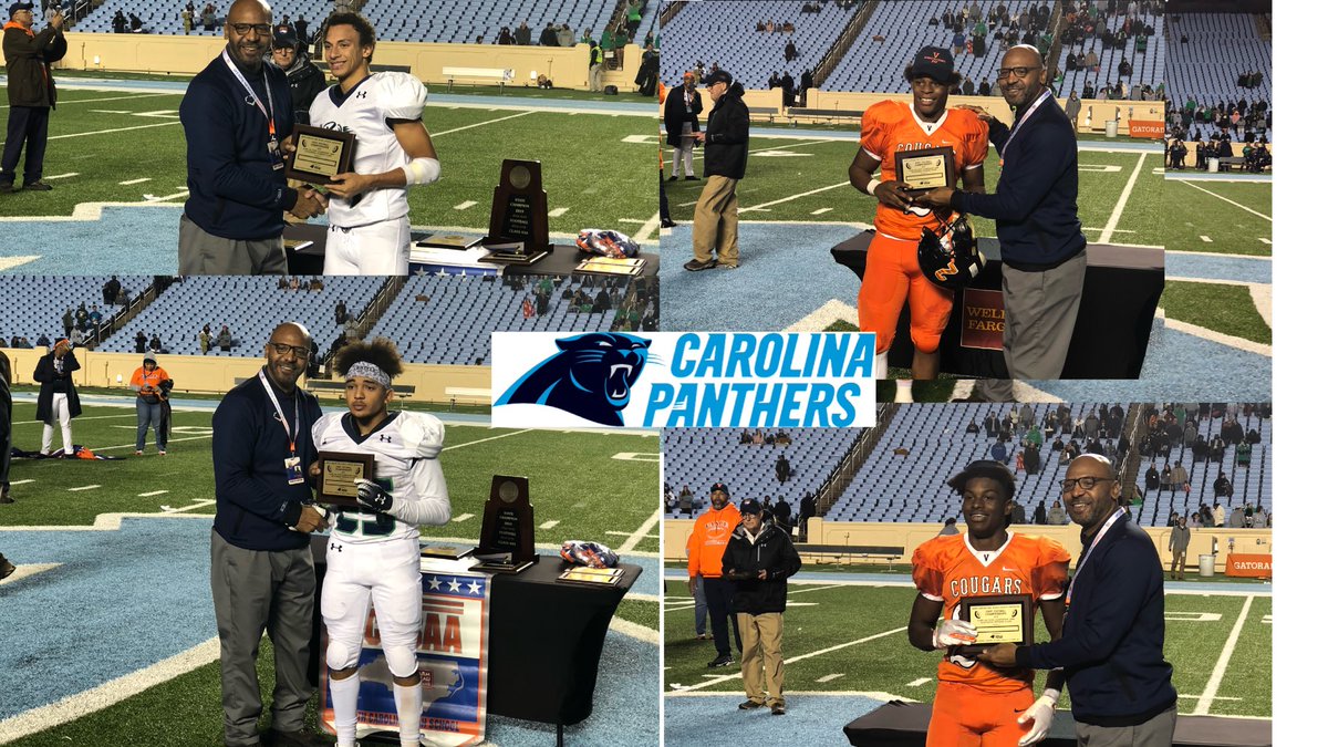 NCHSAA's tweet image. The @Panthers  Most Outstanding Defensive Player Treyvon Coleman @LeesvilleFB  Offensive Player Noah Burnett @LeesvilleFB  Defensive Player Dylan Tucker  @VanceCougarsFB  Offensive Player Austin Grier @VanceCougarsFB