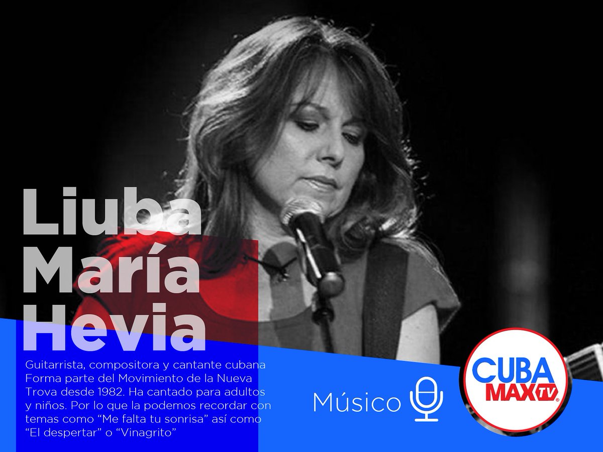 CubaMaxTV1's tweet photo. Hoy está de cumpleaños Liuba María Hevia. Cantautora reconocida y premiada. Conocida por grandes y chicos pues su obra está dirigida a ambos públicos. La podemos recordar cantando "Tu amor es el canto mío" o "El despertar" #cubamax #cubamaxtv #television #televisioncubana https://t.co/I8Scfd9JX3