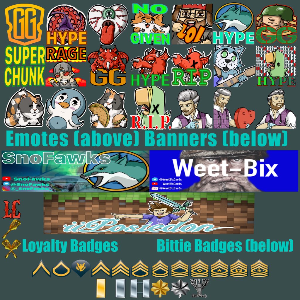 SnoFawks's tweet image. Emotes and such that I’ve worked on recently