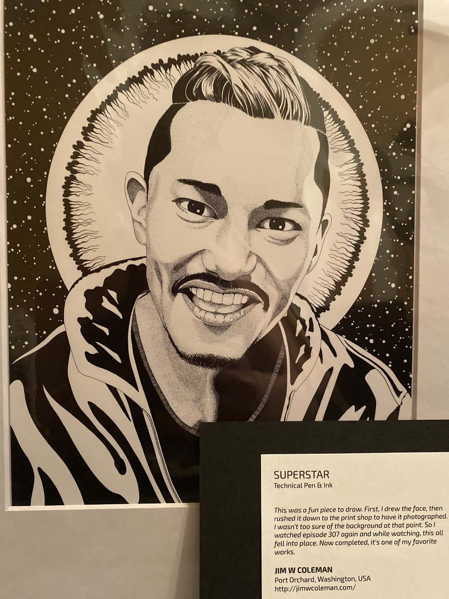 TheExpanseGeeks's tweet photo. I won this awesome portrait of #Manéo from #TheExpanse ( beautifully acted by the talented @ZachVilla ) by artist @jimwcoleman at #ExpanseS4Celebration party in #NYC #Rockstar #Belters #Mars #Earth #ØPÅ #MCRN #Rocinante #Ceres #slingshot #TheRings #AbaddonsGate https://t.co/ht47SeCdX6