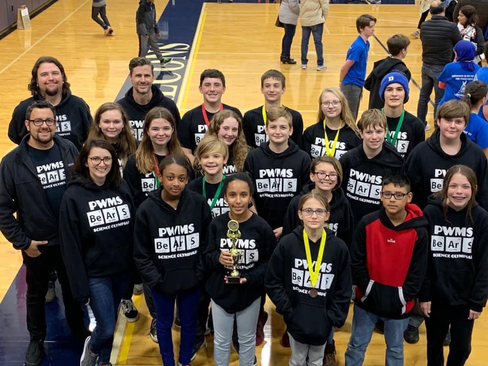 PWMSSciOly's tweet photo. Our science Olympiad team did us proud with medals in 5 events, a team trophy and some great attitudes! #bearsmeanbusiness #kindnessmatters @ParkwoodMS_NC @UCPS_MonroeNC https://t.co/FEF41I4Y8P