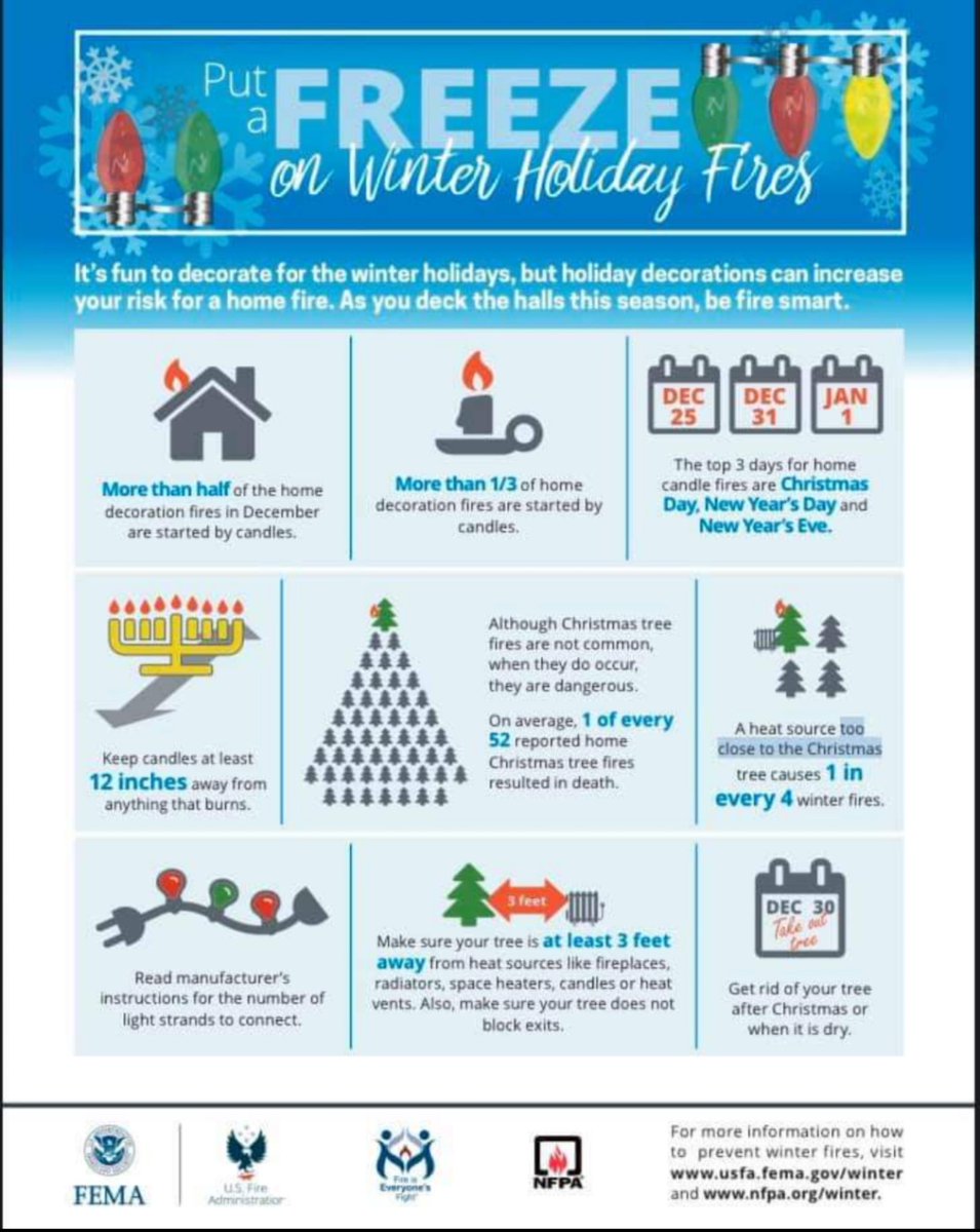 Have a safe and happy holiday season! #firesafety #holidaysafety #assp #safetyeducation #wise