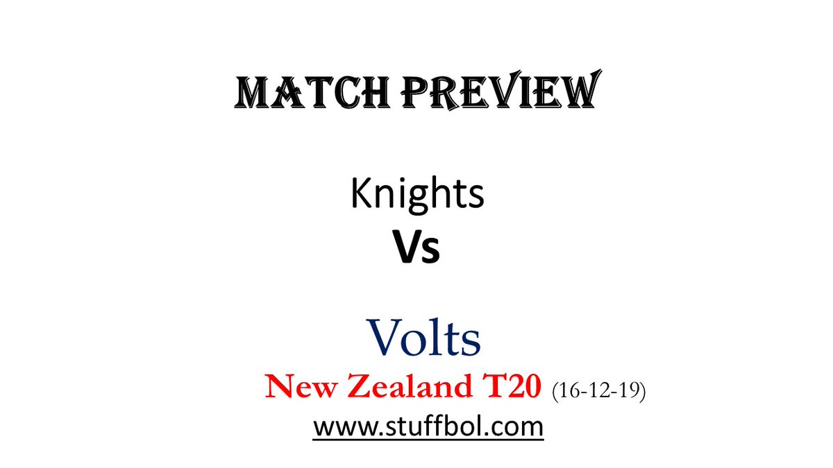 Click the link here --> stuffbol.com/Sports/Norther…

For Match Preview of Northern Knights Vs Otago Volts

#supersmashnz #cricketnation #OurOtago #ndtogether #KnightsVVolts #NKvOV #NKvsOV #OVvNK #OVvsNK