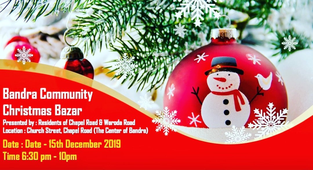 CommunityBandra's tweet photo. It's today at the Center of Bandra. Food, Fun and most important of them all - Community. #Christmas #ChristmasBazaar #ChristmasParty #CommunityBazaar #BandraCommunity #Mumbai #Maharashtra #HappeningNow #HappeningInBandra https://t.co/DZTHiGdCfK