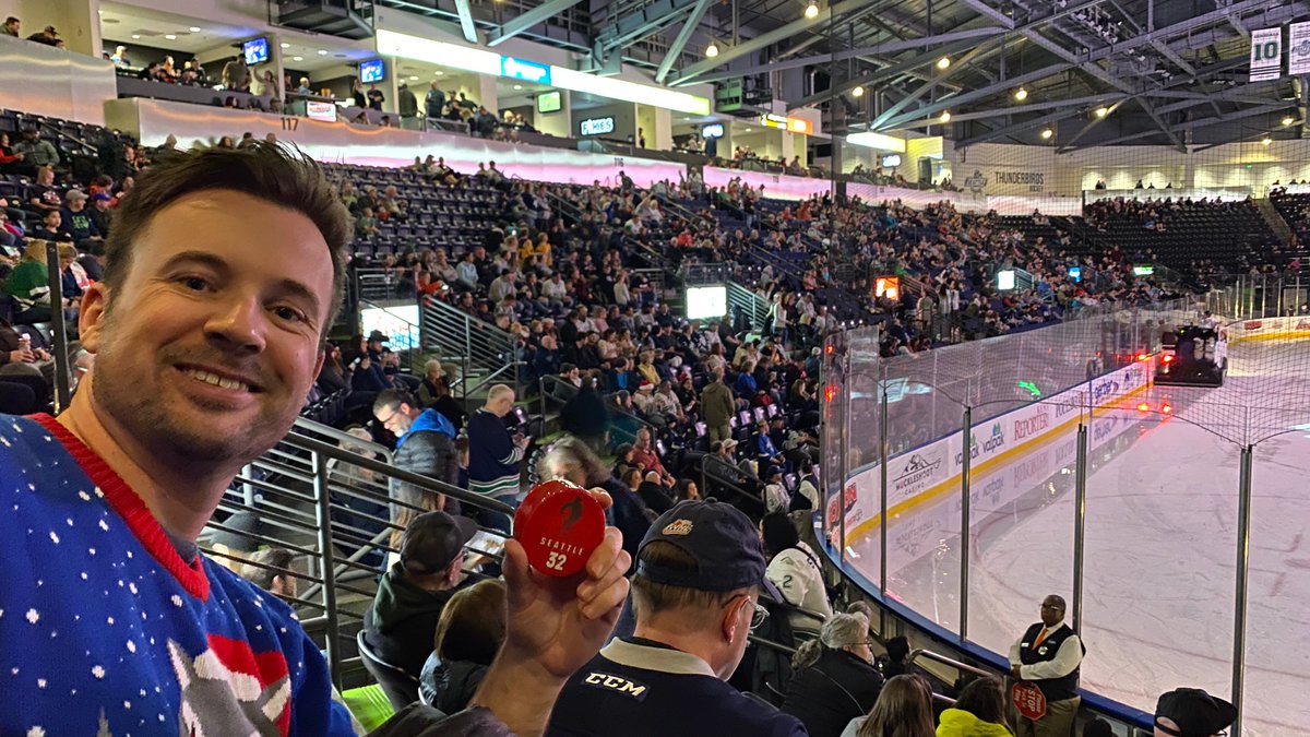 ProfShulman's tweet image. Getting ready for @NHLSeattle_  celebrating @cwright41 #40thbirthday at the @SeattleTbirds game. This guy is ready to be a season ticket holder when @NHLtoSeattle happens.