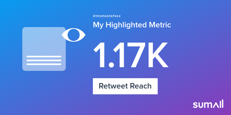 msmastafoxx's tweet image. My week on Twitter 🎉: 22 Likes, 1 Retweet, 1.17K Retweet Reach. See yours with sumall.com/performancetwe…