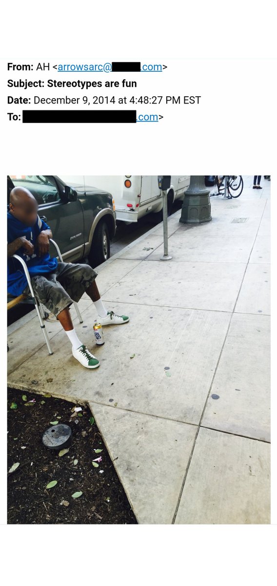 She then emailed these pictures to someone, making sure to place in the center of her frame...a can of Colt 45 Malt Liquor, sitting between the feet of the man (which I zoomed in on). She would title the subject of the message "Stereotypes are fun".