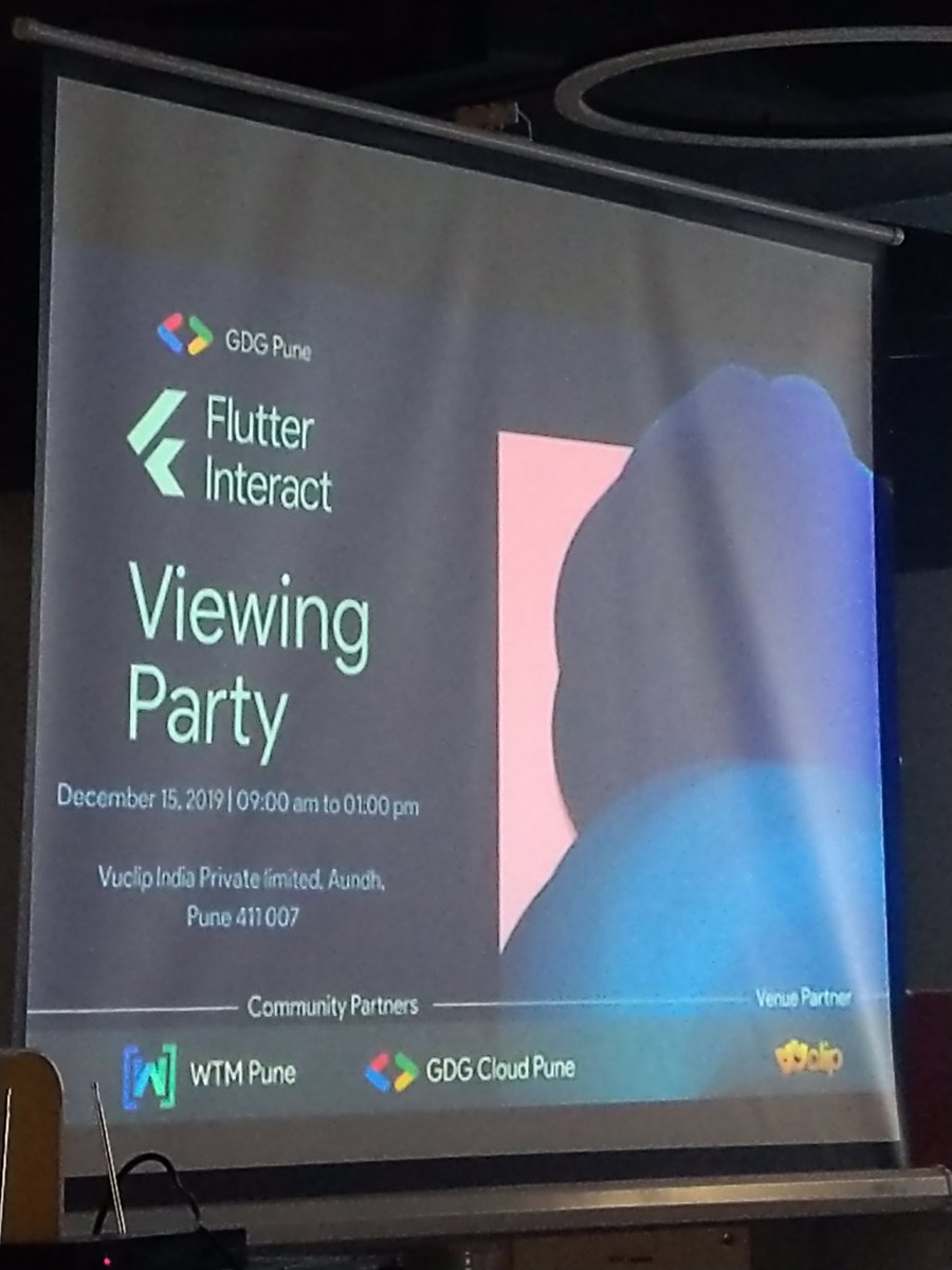 Kedar1023's tweet photo. Its Started Flutter π #FlutterInteract #flutterviewingparty #GDGpune @GDGPune @swapniljathar @FlutterDev https://t.co/qhRqHNhOur
