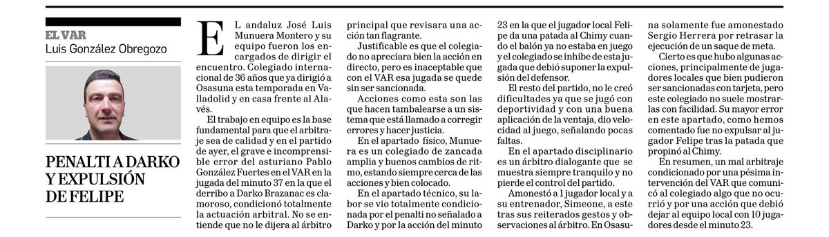 Los que saben nos dicen que no fue el mejor día dl equipo arbitral☹️
Nos lo cuenta ⁦<a href="/lugobre1/">@lugobre</a>⁩ en ⁦<a href="/DN_deportes/">DN Deportes</a>⁩
No echemos al colectivo a los 🦁🦁 🙏
Misma capacidad d denuncia cuando se les agrede en este ambiente anti q sigue generalizado en cuanto se nos tuerce.