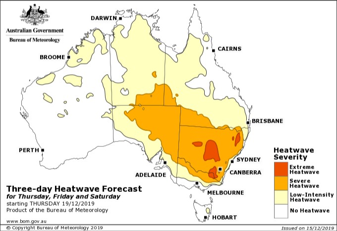 Very hot weather is building in the next few days, with most of #NSW in a severe #heatwave by the end of the week. Find out more about heatwaves here ow.ly/HcpY50xAiAN