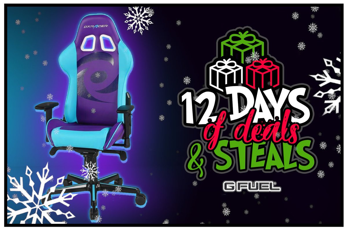 GFuelEnergy's tweet photo. 🎁🎄💺 GIVEAWAY ALERT 💺🎄🎁

For DAY 2 of our “12 DAYS OF #GFUEL DEALS &amp; STEALS”, we’re GIVING AWAY a custom 
@DXRacer x @GFuelEnergy Gaming Chair!!! Here’s how to enter to win:

🎁 LIKE + RT + COMMENT WITH YOUR FAV #GFUEL FLAVOR!

ENTER: https://t.co/aqTfhh592x ☃️ https://t.co/an3KfvAtwn