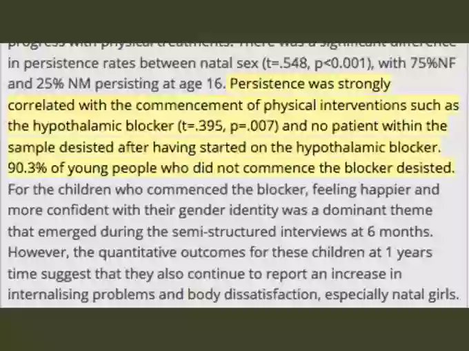 AntiAnja's tweet photo. @mark_my_words @DrDebraSoh That's correct, around 80-95% desist before puberty. @JamesCantorPhD has an overview of the studies on his blog. But newer studies show that with blockers, the desistance rate drops to almost zero. (Screenshot from WPATH). https://t.co/uMabkDB8TK