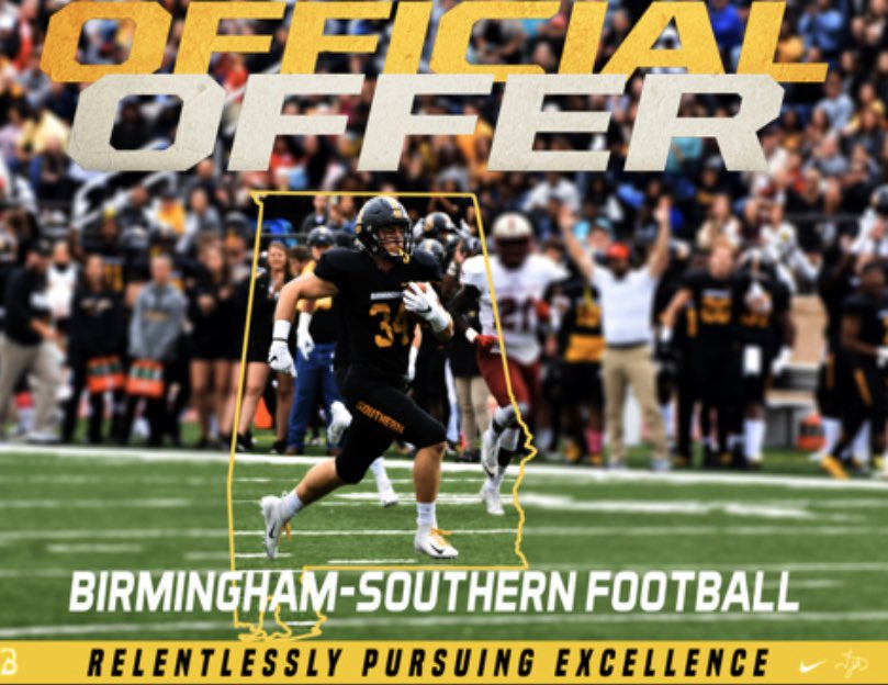 Evan Wallace (@evanwallace64) on Twitter photo After a great conversation with <a href="/JohnPerin/">John Perin</a> I am blessed to receive an offer from Birmingham Southern After a great conversation with <a href="/JohnPerin/">John Perin</a> I am blessed to receive an offer from Birmingham Southern