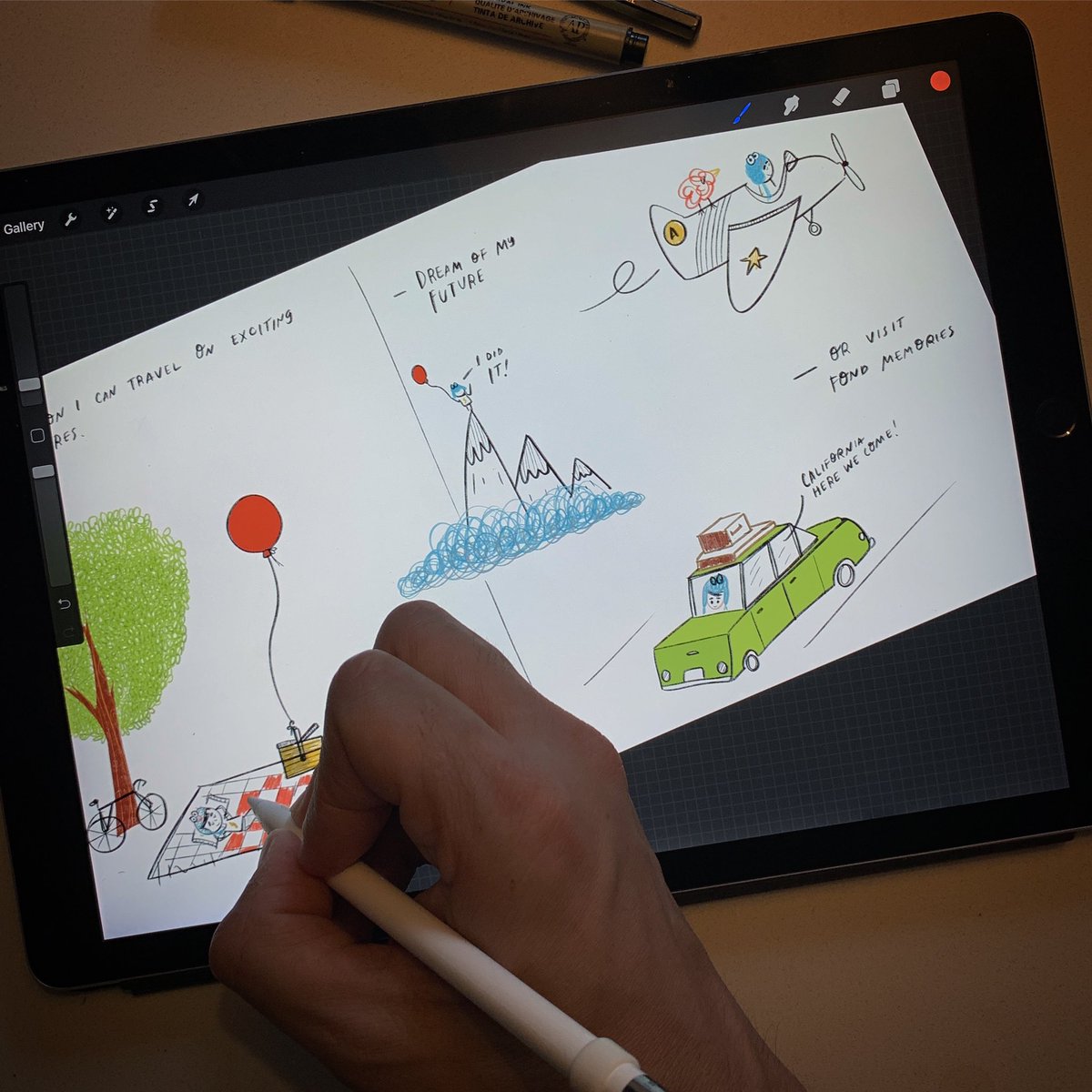 Sketching + composing more ideas. Bringing these words to life. Shhhhh... Top Secret! #draft #illustration #thinking #sketch <a href="/procreate/">Procreate</a> #procreate #process. <a href="/SarahThomasPhD/">Sarah Thomas</a>