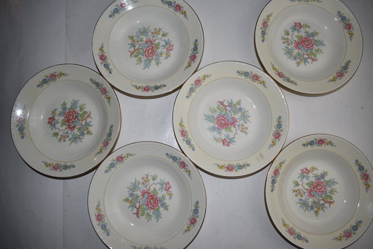 Wisdom_Lane's tweet image. Vintage Set Of 6 Ceramic 1950s Homer Laughlin Soup Bowls With Eggshell Georgian Pattern tuppu.net/c2d616b1 #Etsy #WisdomLane #SetOf6